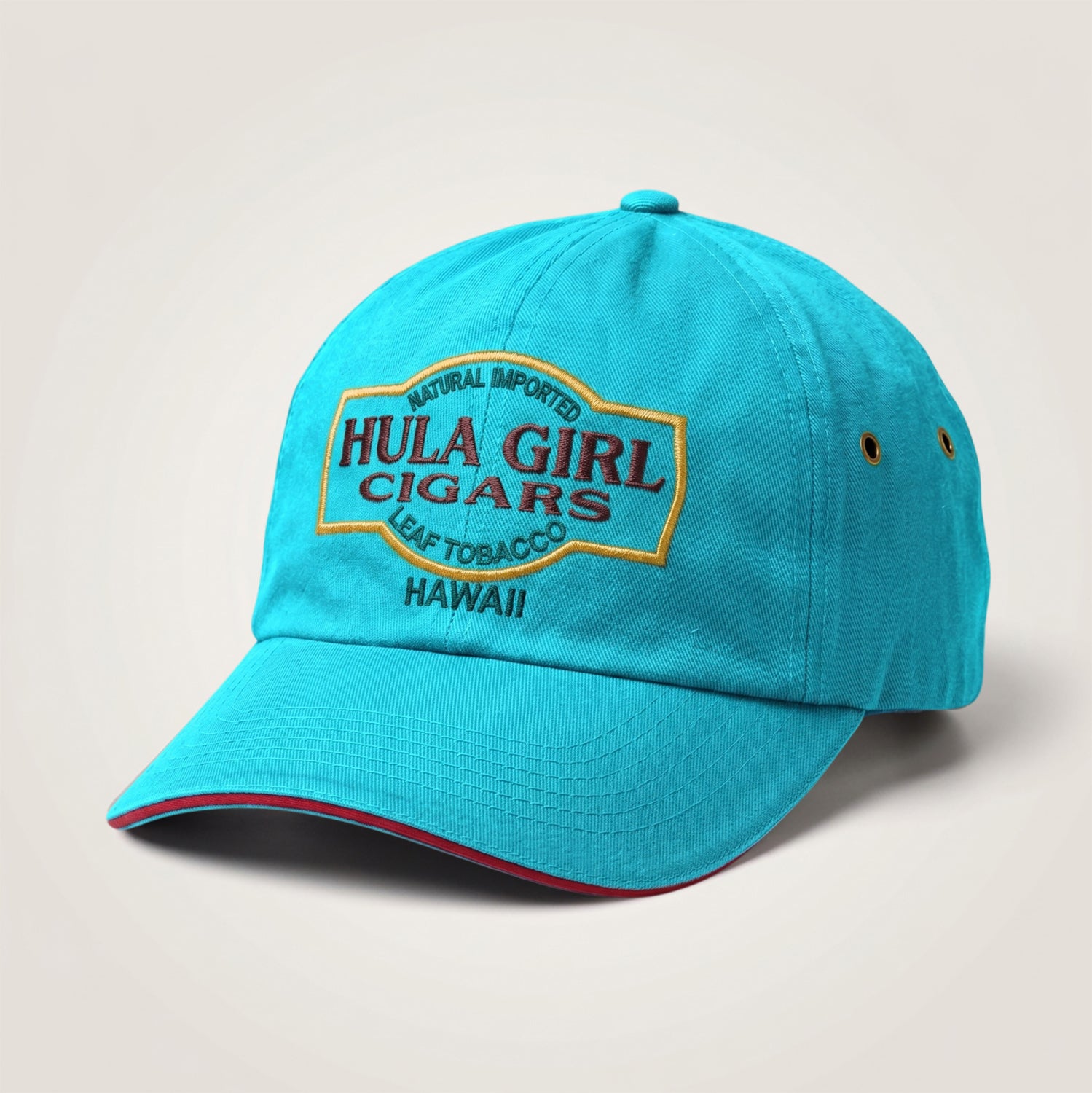 Hula Girl Cigar Logo Hat with Secret Pocket Closed Back Deluxe