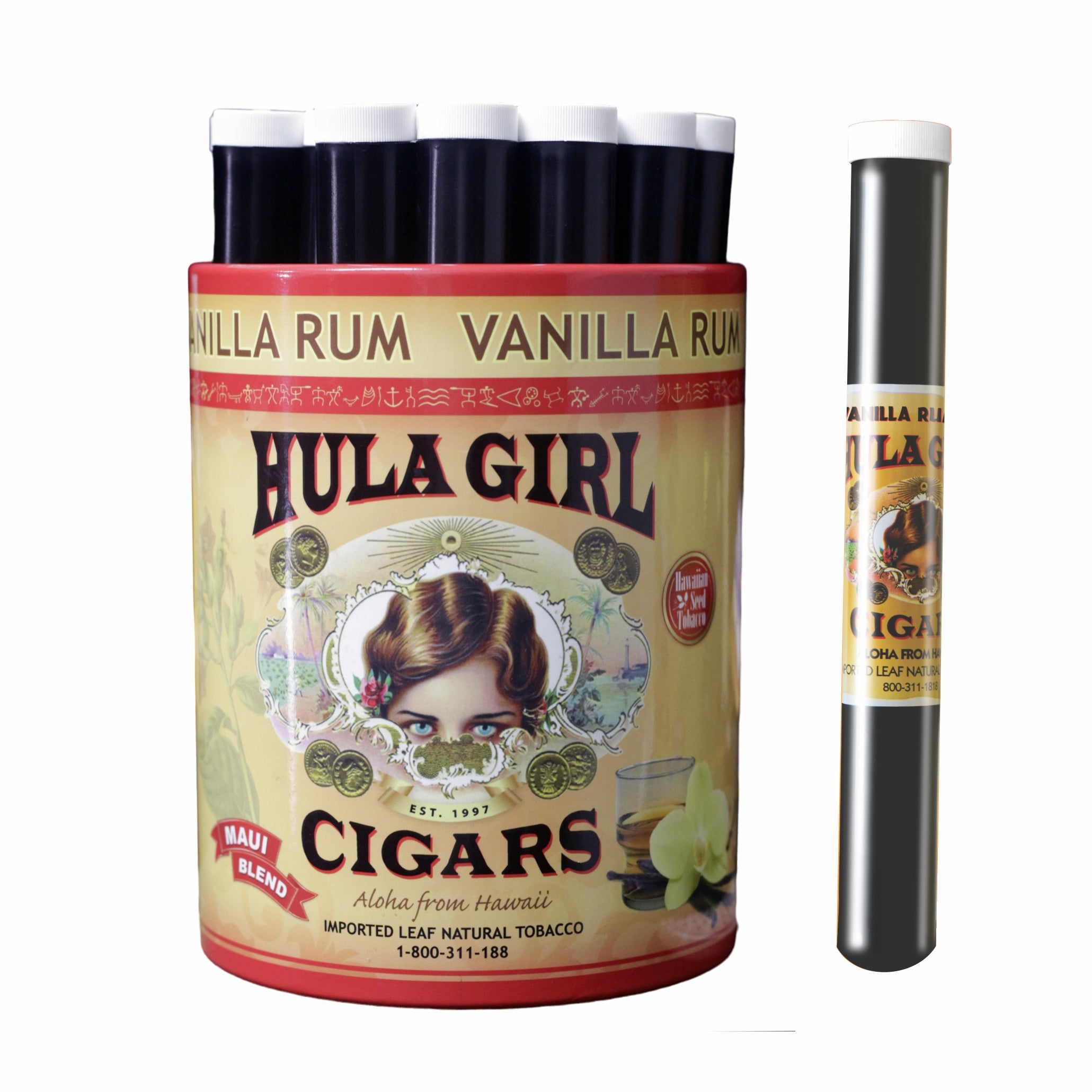 Tub of 22 Hula Girl Flavored Cigars