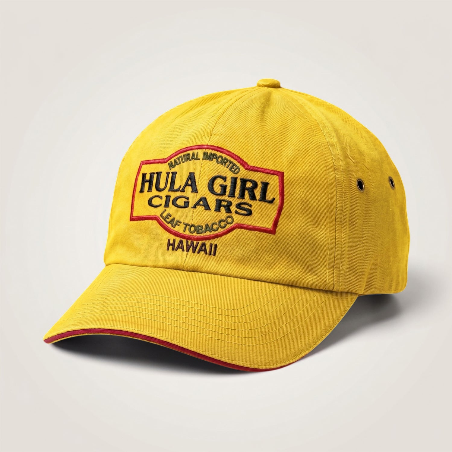 Hula Girl Cigar Logo Hat with Secret Pocket Closed Back Deluxe
